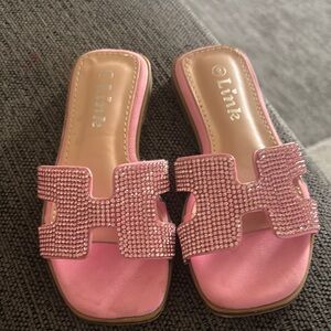 Link Sparkling Pink Slide Sandals